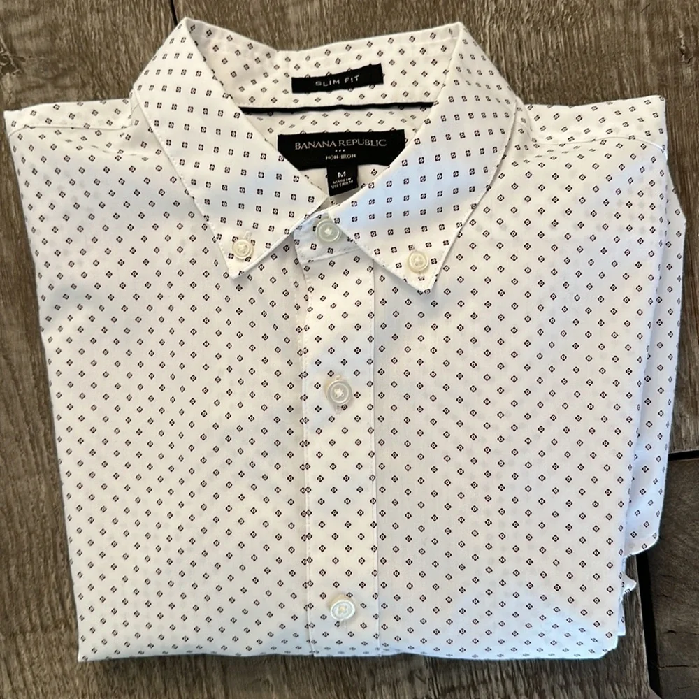 3 Banana Republic Mens Medium Slim Fit Button Down Dress Shirts - Picture 2 of 8